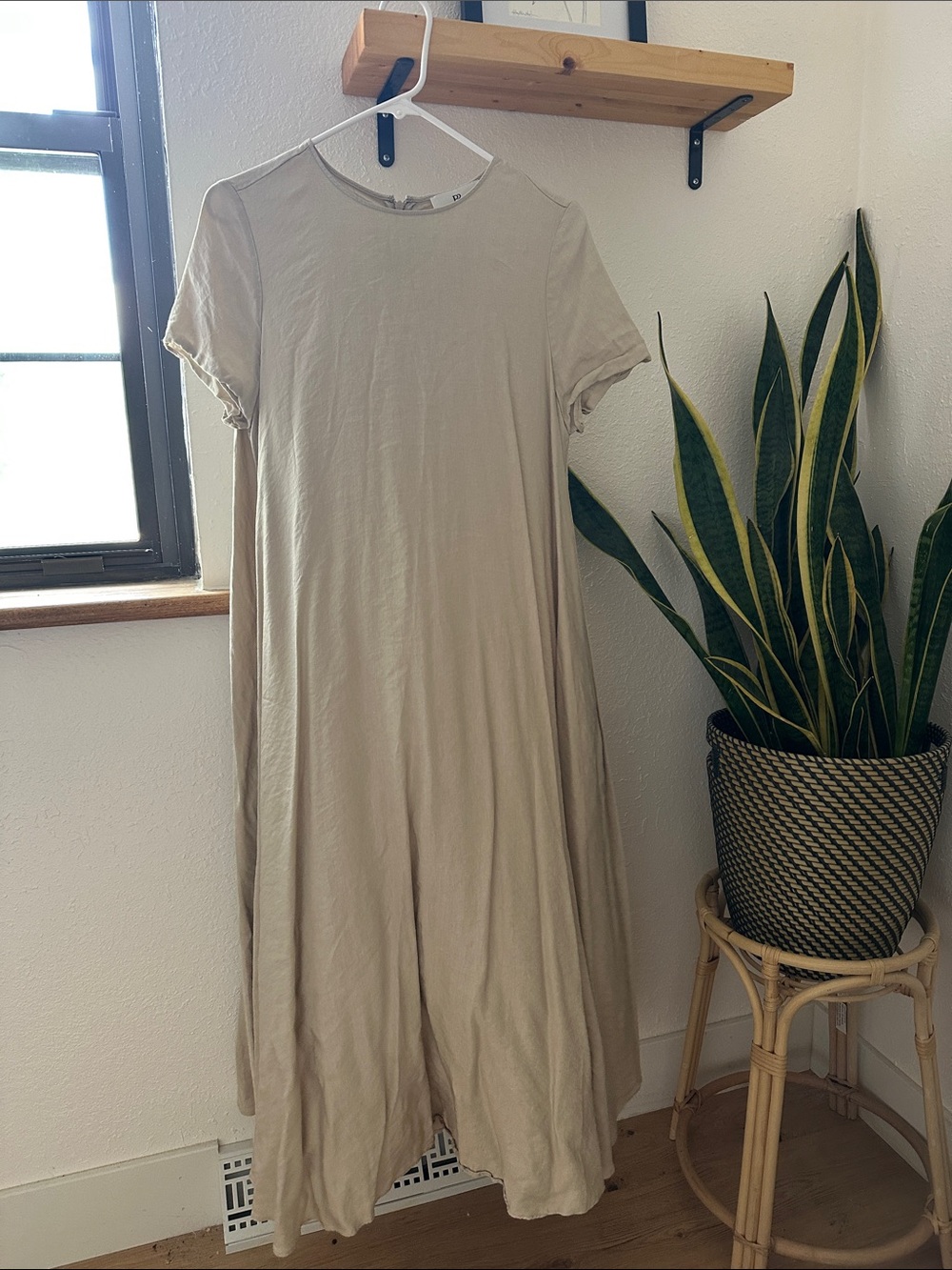 Banana Republic Beige Swing T‑Shirt Dress